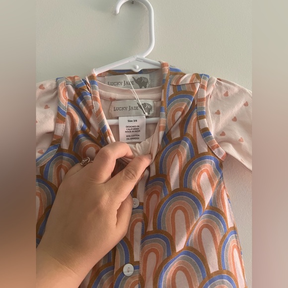 Lucky Jade - Rainbow Romper with Tee - 3-6 Months - Picture 3 of 4